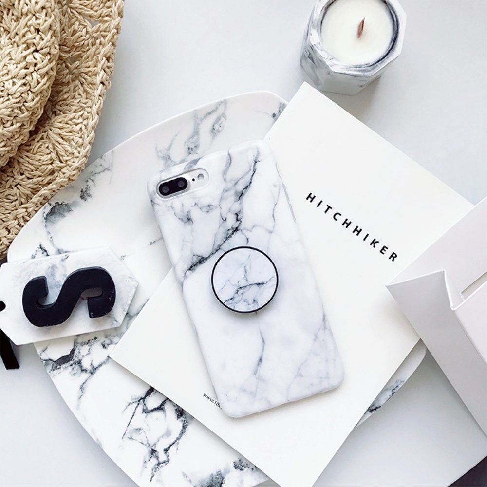 NEW iPhone X/7/8/7+/8+ Marble Phone case W/ holder - Picture 3 of 8